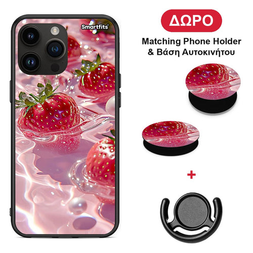 Juicy Strawberries - iPhone 14 Pro Max θήκη + Δώρο Phone Holder & Βάση Αυτοκινήτου