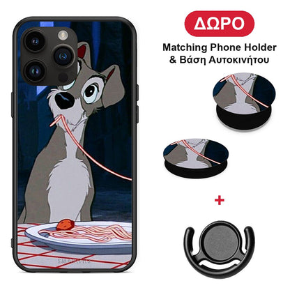Lady And Tramp 1 - iPhone 14 Pro Max θήκη + Δώρο Phone Holder & Βάση Αυτοκινήτου