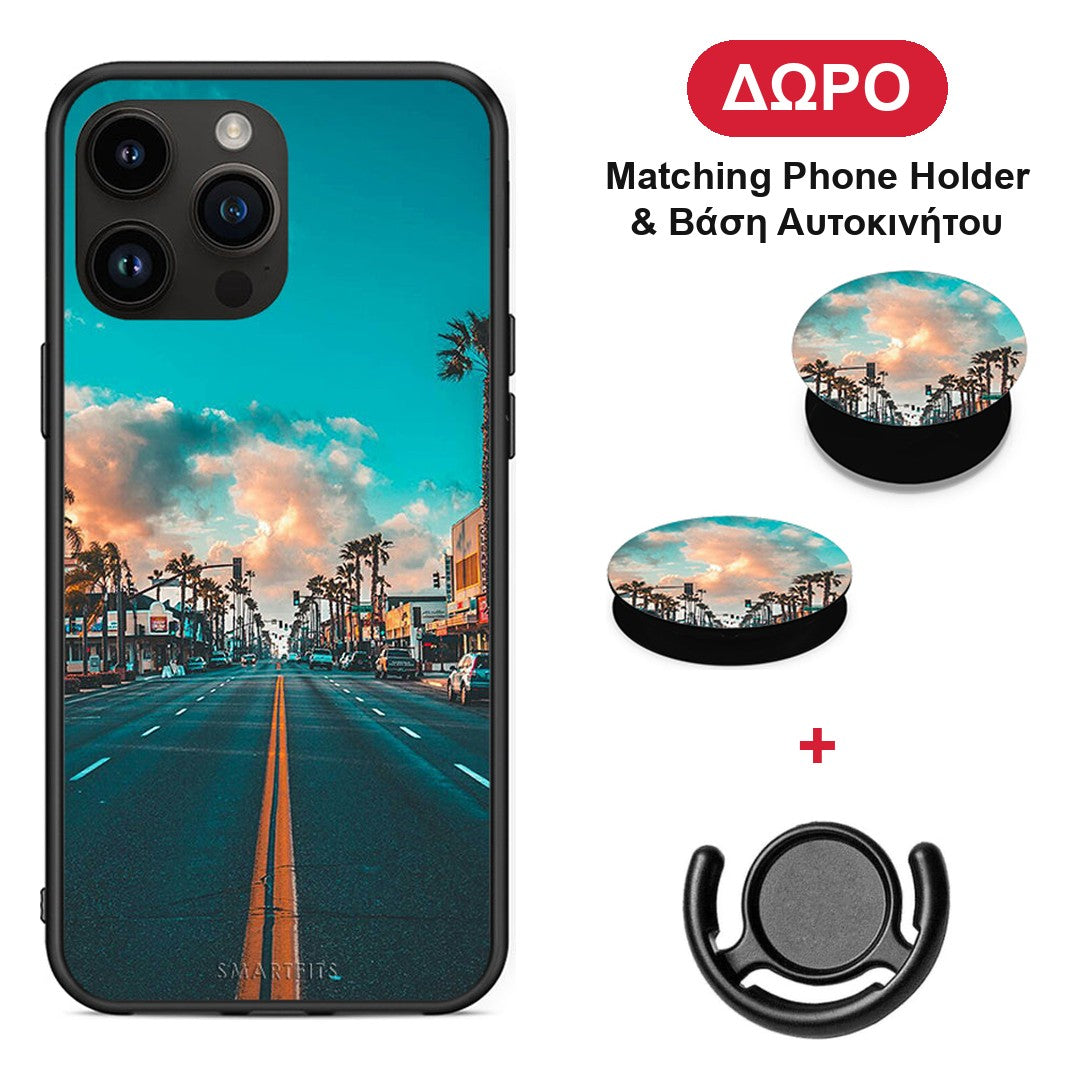 Landscape City - iPhone 14 Pro Max θήκη + Δώρο Phone Holder & Βάση Αυτοκινήτου