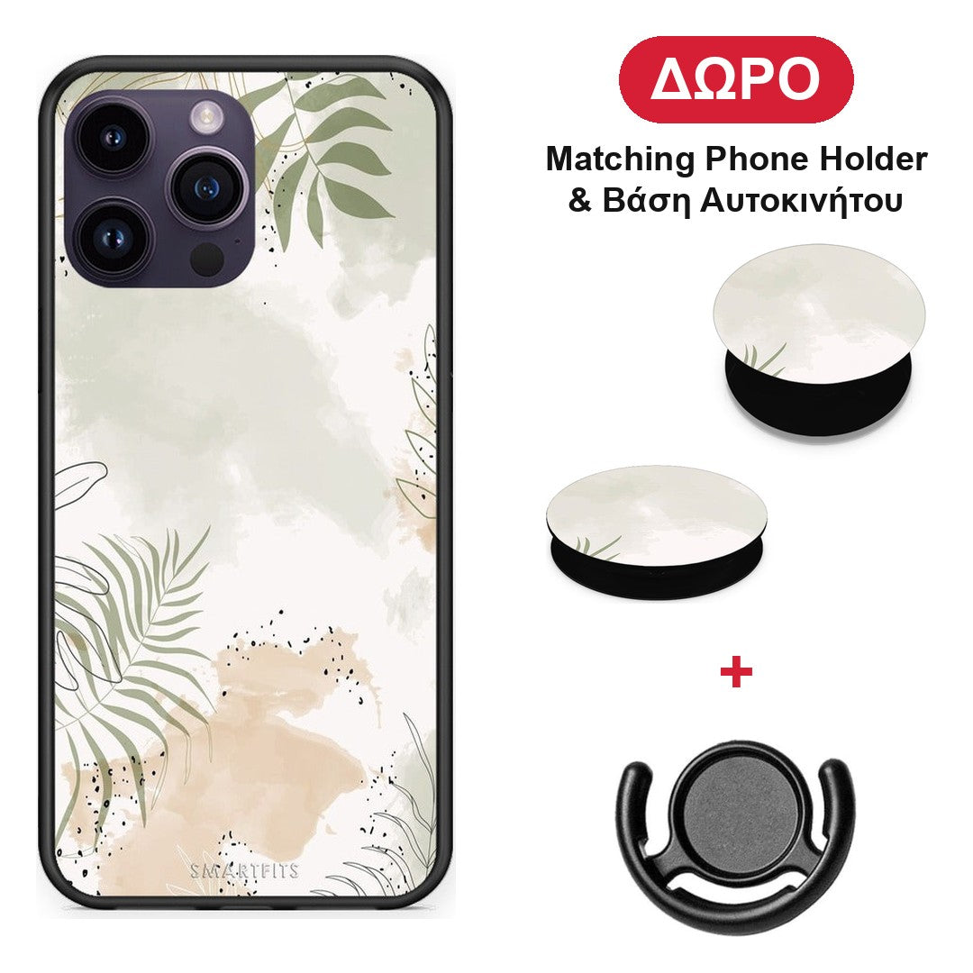 Nude Plants - iPhone 14 Pro θήκη + Δώρο Phone Holder & Βάση Αυτοκινήτου