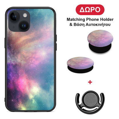 Galactic Rainbow - iPhone 14 θήκη + Δώρο Phone Holder & Βάση Αυτοκινήτου