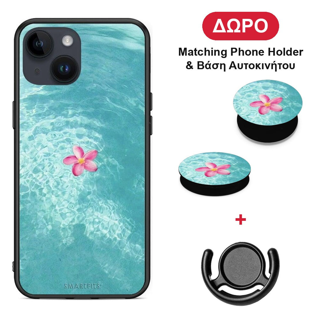 Water Flower - iPhone 14 θήκη + Δώρο Phone Holder & Βάση Αυτοκινήτου