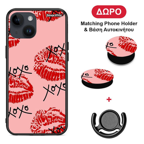 XOXO Lips - iPhone 14 θήκη + Δώρο Phone Holder & Βάση Αυτοκινήτου