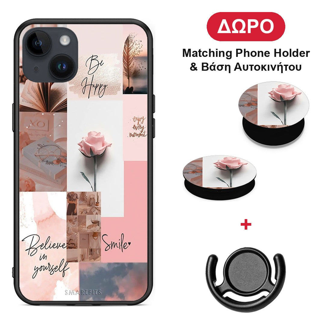 Aesthetic Collage - iPhone 15 Plus θήκη + Δώρο Phone Holder & Βάση Αυτοκινήτου