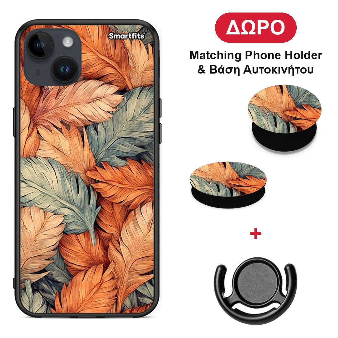 Autumn Leaves - iPhone 15 Plus θήκη + Δώρο Phone Holder & Βάση Αυτοκινήτου