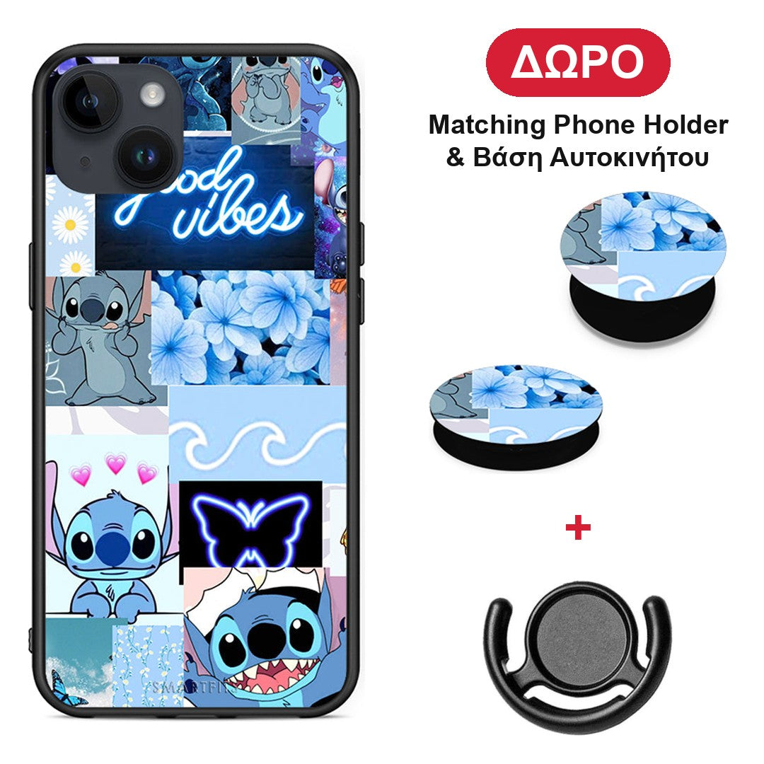 Collage Good Vibes - iPhone 15 Plus θήκη + Δώρο Phone Holder & Βάση Αυτοκινήτου