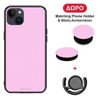 Cotton Candy Pink - iPhone 15 Plus θήκη + Δώρο Phone Holder & Βάση Αυτοκινήτου