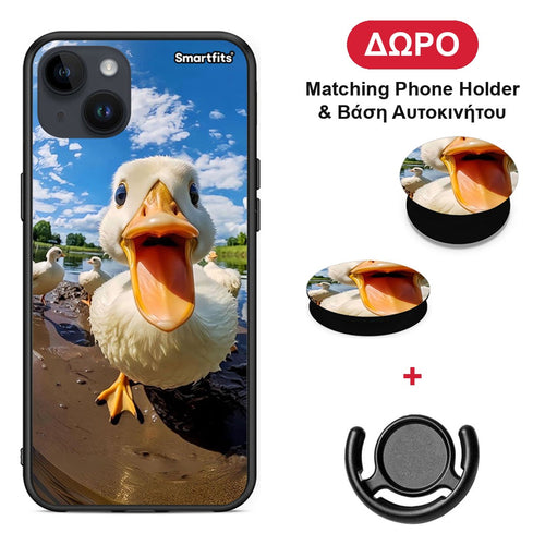 Duck Face - iPhone 15 Plus θήκη + Δώρο Phone Holder & Βάση Αυτοκινήτου