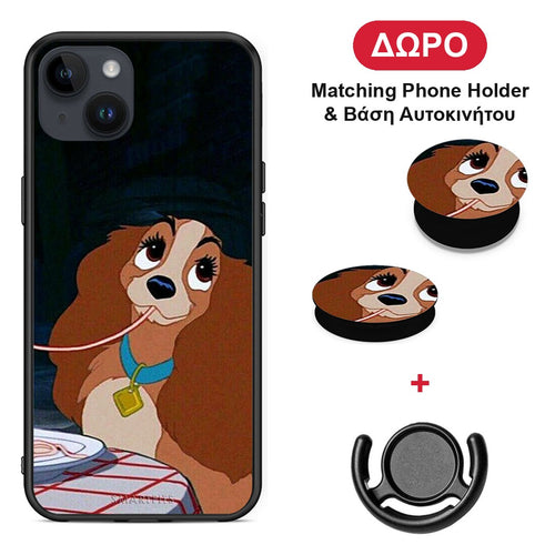 Lady And Tramp 2 - iPhone 15 Plus θήκη + Δώρο Phone Holder & Βάση Αυτοκινήτου