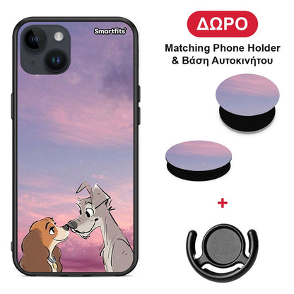 Lady And Tramp - iPhone 15 Plus θήκη + Δώρο Phone Holder & Βάση Αυτοκινήτου