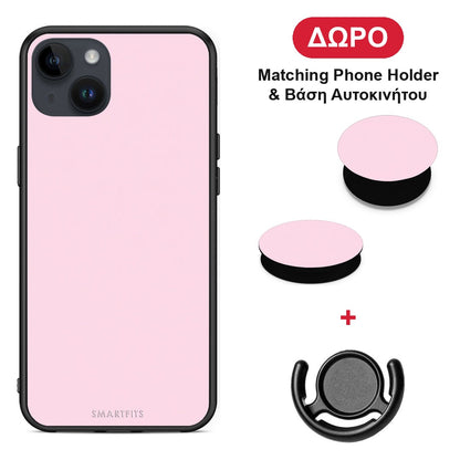 Pale Pink - iPhone 15 Plus θήκη + Δώρο Phone Holder & Βάση Αυτοκινήτου