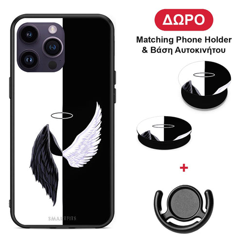 Angels Demons - iPhone 15 Pro θήκη + Δώρο Phone Holder & Βάση Αυτοκινήτου