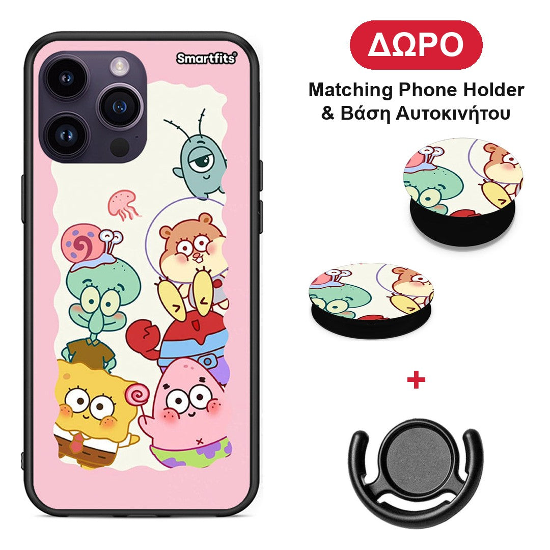 Cute Companion - iPhone 15 Pro θήκη + Δώρο Phone Holder & Βάση Αυτοκινήτου
