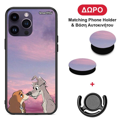 Lady And Tramp - iPhone 15 Pro θήκη + Δώρο Phone Holder & Βάση Αυτοκινήτου