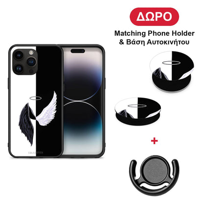 Angels Demons - iPhone 15 Pro Max θήκη + Δώρο Phone Holder & Βάση Αυτοκινήτου