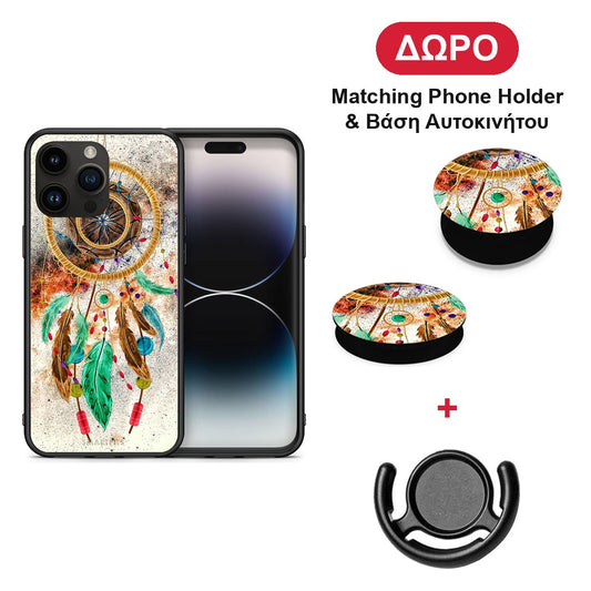 Boho DreamCatcher - iPhone 15 Pro Max θήκη + Δώρο Phone Holder & Βάση Αυτοκινήτου