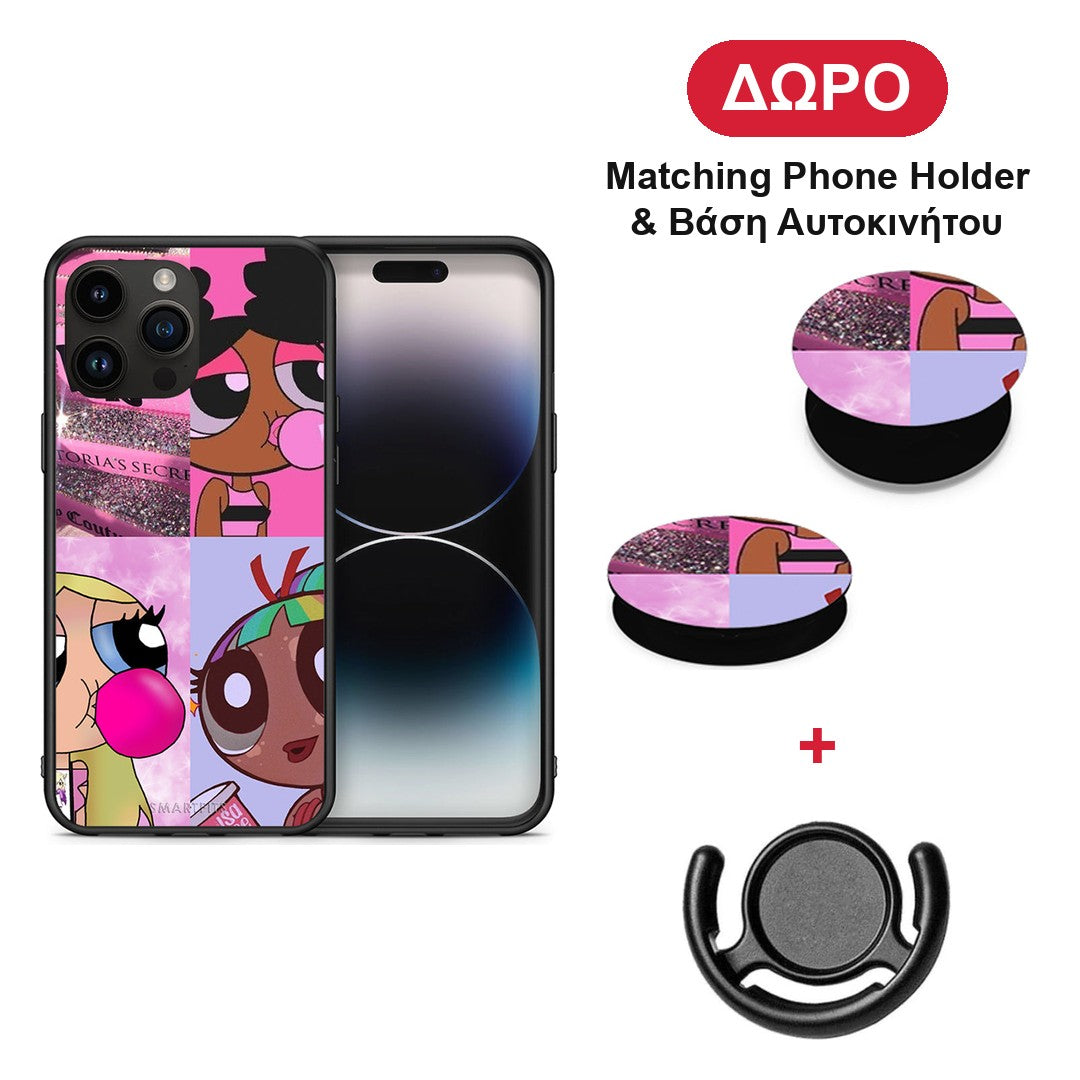 Bubble Girls - iPhone 15 Pro Max θήκη + Δώρο Phone Holder & Βάση Αυτοκινήτου