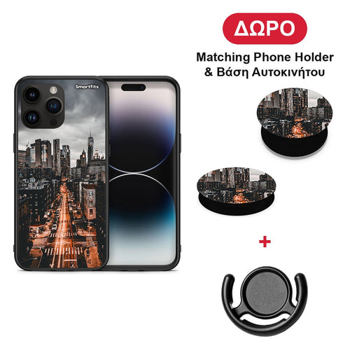 City Lights - iPhone 15 Pro Max θήκη + Δώρο Phone Holder & Βάση Αυτοκινήτου