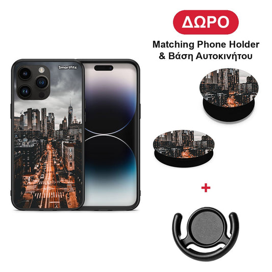 City Lights - iPhone 15 Pro Max θήκη + Δώρο Phone Holder & Βάση Αυτοκινήτου