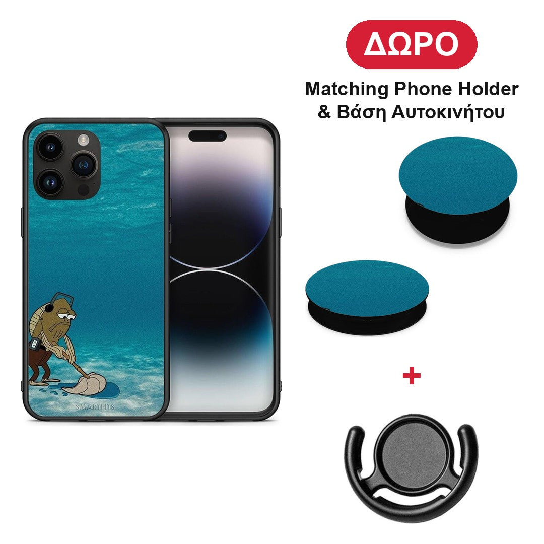 Clean The Ocean - iPhone 15 Pro Max θήκη + Δώρο Phone Holder & Βάση Αυτοκινήτου