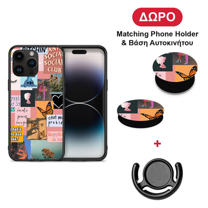 Collage Bitchin - iPhone 15 Pro Max θήκη + Δώρο Phone Holder & Βάση Αυτοκινήτου