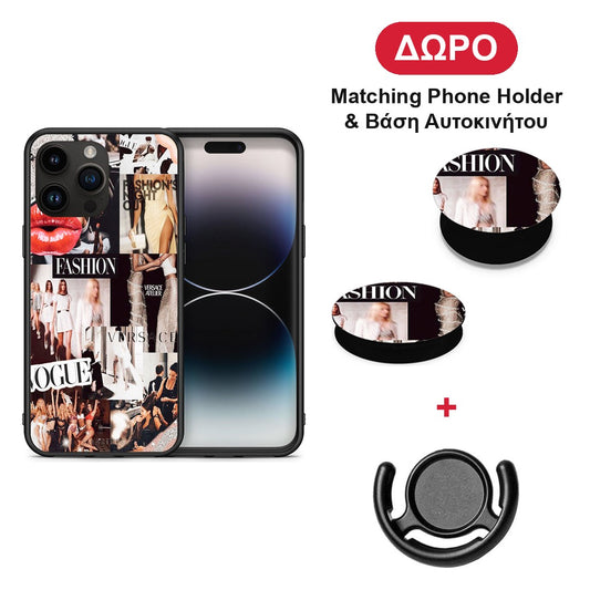 Collage Fashion - iPhone 15 Pro Max θήκη + Δώρο Phone Holder & Βάση Αυτοκινήτου