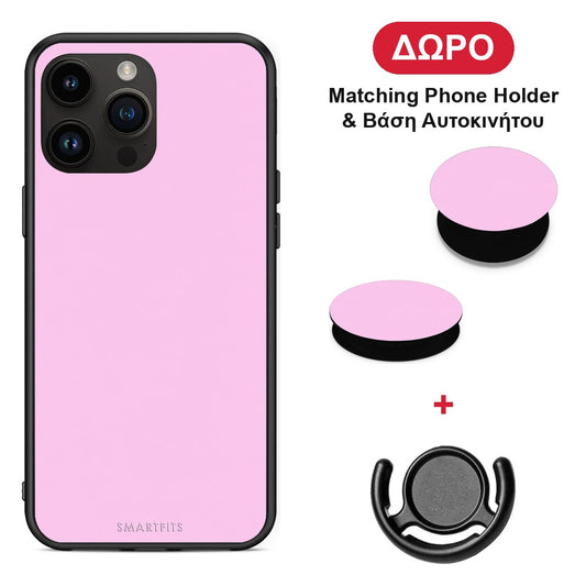 Cotton Candy Pink - iPhone 15 Pro Max θήκη + Δώρο Phone Holder & Βάση Αυτοκινήτου