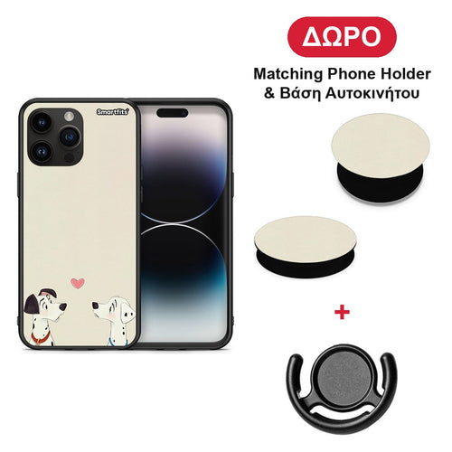 Dalmatians Love - iPhone 15 Pro Max θήκη + Δώρο Phone Holder & Βάση Αυτοκινήτου