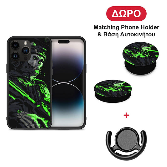 Green Soldier - iPhone 15 Pro Max θήκη + Δώρο Phone Holder & Βάση Αυτοκινήτου
