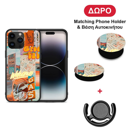 Groovy Babe - iPhone 15 Pro Max θήκη + Δώρο Phone Holder & Βάση Αυτοκινήτου
