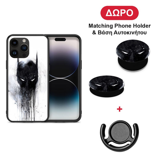 Hero Paint Bat - iPhone 15 Pro Max θήκη + Δώρο Phone Holder & Βάση Αυτοκινήτου