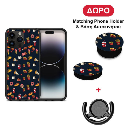 Random Hungry - iPhone 15 Pro Max θήκη + Δώρο Phone Holder & Βάση Αυτοκινήτου