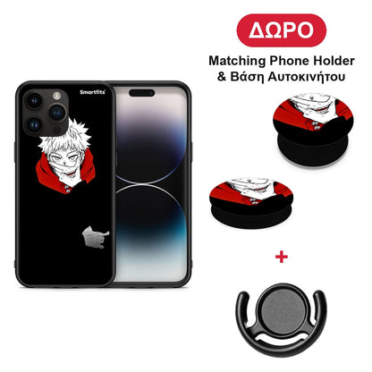 Itadori Anime - iPhone 15 Pro Max θήκη + Δώρο Phone Holder & Βάση Αυτοκινήτου