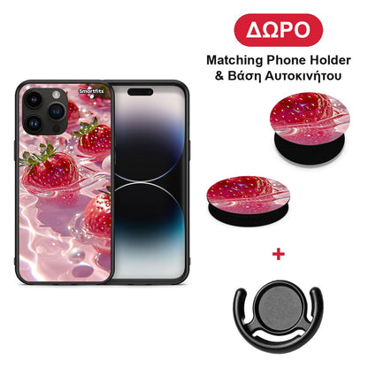 Juicy Strawberries - iPhone 15 Pro Max θήκη + Δώρο Phone Holder & Βάση Αυτοκινήτου
