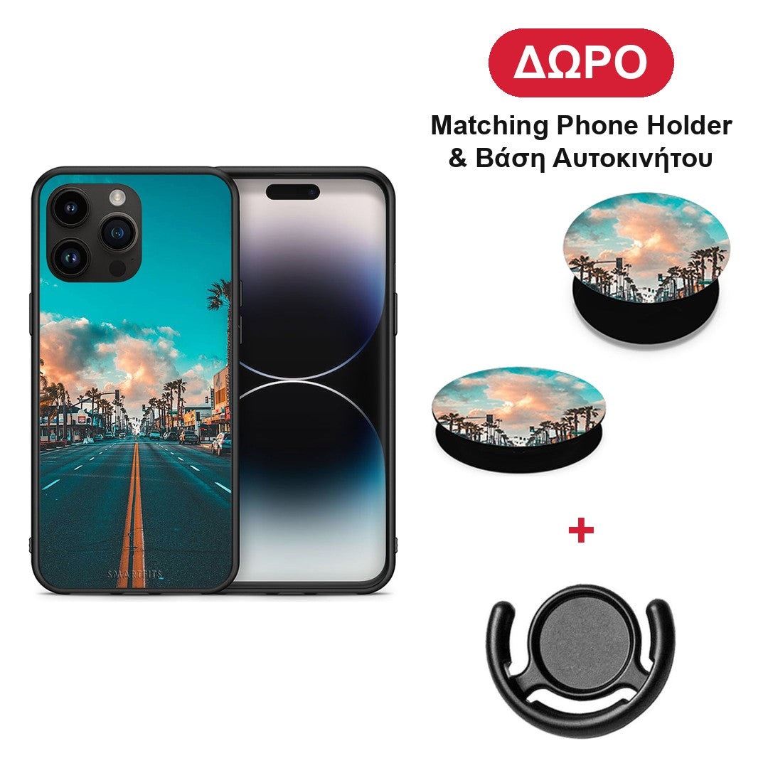 Landscape City - iPhone 15 Pro Max θήκη + Δώρο Phone Holder & Βάση Αυτοκινήτου
