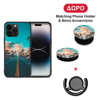 Landscape City - iPhone 15 Pro Max θήκη + Δώρο Phone Holder & Βάση Αυτοκινήτου