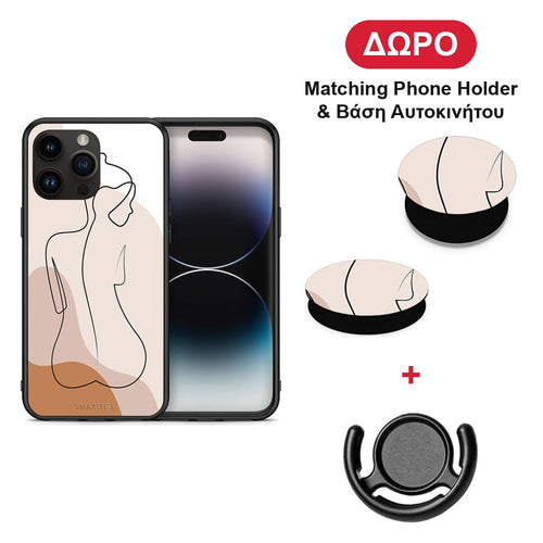 LineArt Woman - iPhone 15 Pro Max θήκη + Δώρο Phone Holder & Βάση Αυτοκινήτου