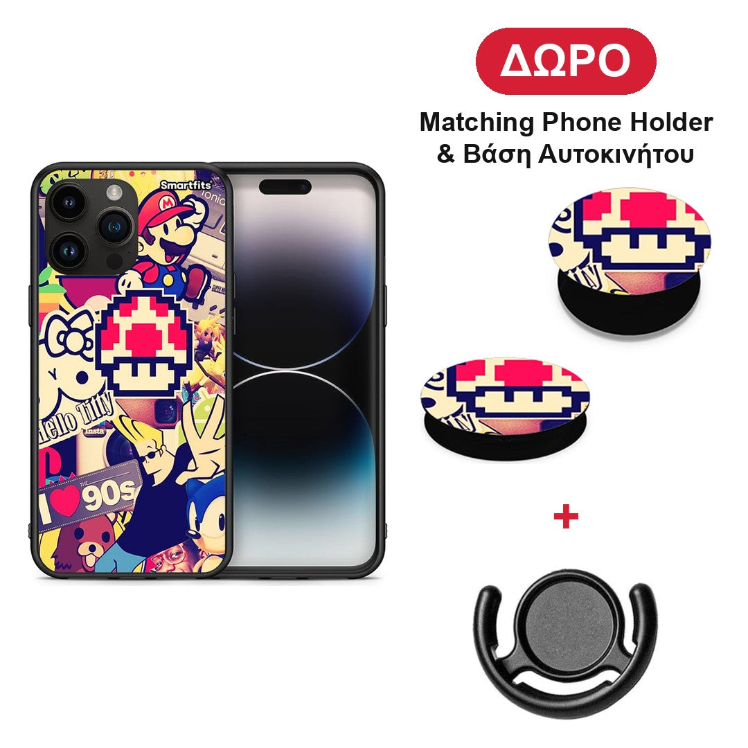 Love The 90s - iPhone 15 Pro Max θήκη + Δώρο Phone Holder & Βάση Αυτοκινήτου