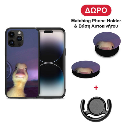 Meme Duck - iPhone 15 Pro Max θήκη + Δώρο Phone Holder & Βάση Αυτοκινήτου