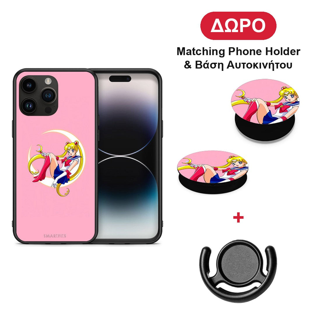 Moon Girl - iPhone 15 Pro Max θήκη + Δώρο Phone Holder & Βάση Αυτοκινήτου