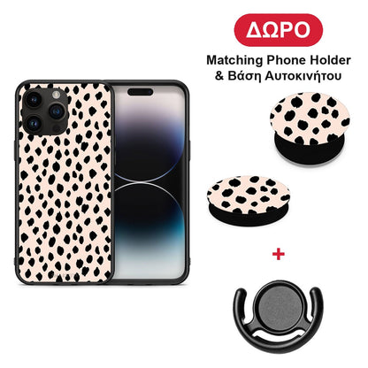 New Polka Dots - iPhone 15 Pro Max θήκη + Δώρο Phone Holder & Βάση Αυτοκινήτου