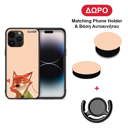 Nick Wilde And Judy Hopps Love 1 - iPhone 15 Pro Max θήκη + Δώρο Phone Holder & Βάση Αυτοκινήτου