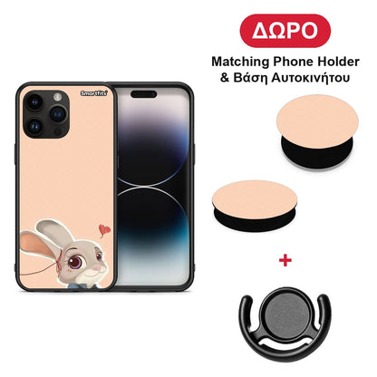 Nick Wilde And Judy Hopps Love 2 - iPhone 15 Pro Max θήκη + Δώρο Phone Holder & Βάση Αυτοκινήτου