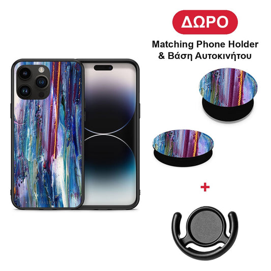 Paint Winter - iPhone 15 Pro Max θήκη + Δώρο Phone Holder & Βάση Αυτοκινήτου