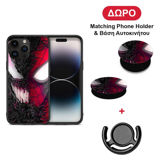 PopArt SpiderVenom - iPhone 15 Pro Max θήκη + Δώρο Phone Holder & Βάση Αυτοκινήτου