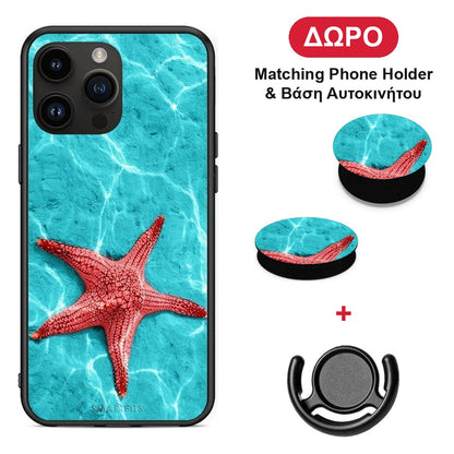 Red Starfish - iPhone 15 Pro Max θήκη + Δώρο Phone Holder & Βάση Αυτοκινήτου