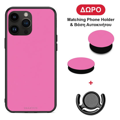 Rose Pink - iPhone 15 Pro Max θήκη + Δώρο Phone Holder & Βάση Αυτοκινήτου