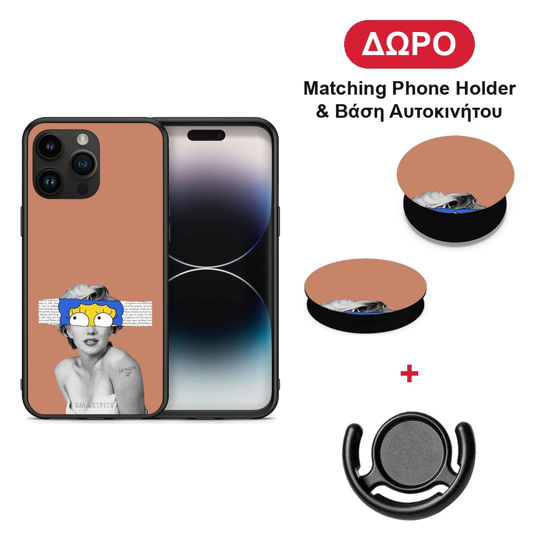 Sim Merilyn - iPhone 15 Pro Max θήκη + Δώρο Phone Holder & Βάση Αυτοκινήτου
