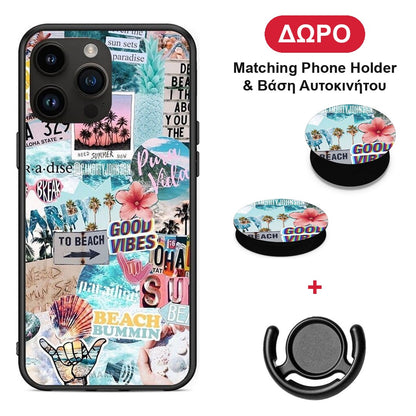 Summer Vibes - iPhone 15 Pro Max θήκη + Δώρο Phone Holder & Βάση Αυτοκινήτου