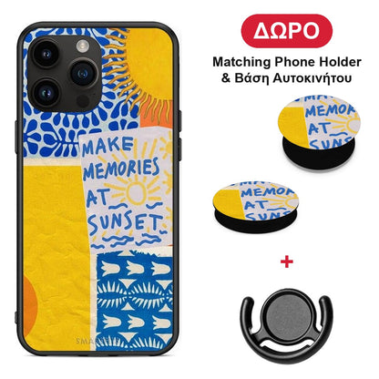 Sunset Memories - iPhone 15 Pro Max θήκη + Δώρο Phone Holder & Βάση Αυτοκινήτου
